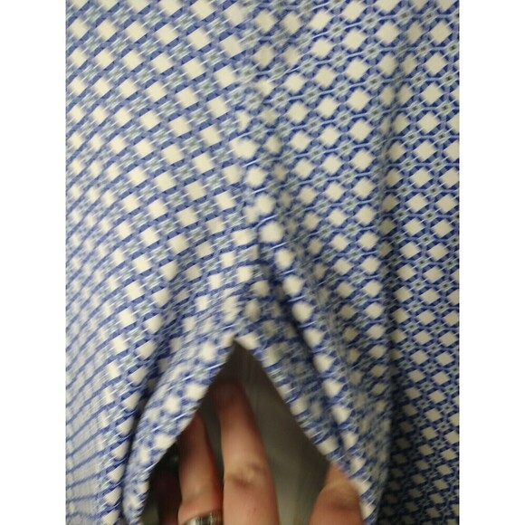 $ Old Navy Diva Blue White Diamond Flat Pocket Cropped Capri Button Pants Size14 - Picture 6 of 13